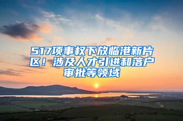 517项事权下放临港新片区！涉及人才引进和落户审批等领域