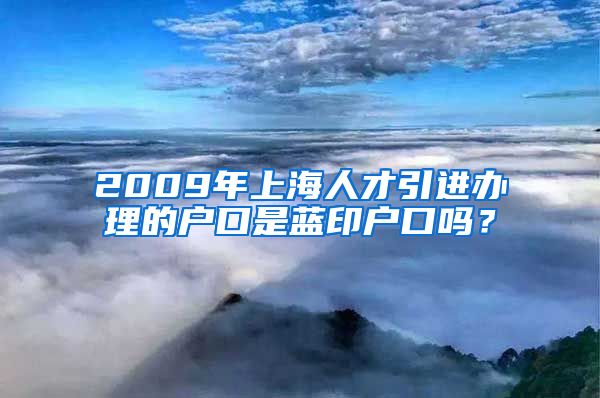 2009年上海人才引进办理的户口是蓝印户口吗？