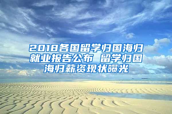 2018各国留学归国海归就业报告公布 留学归国海归薪资现状曝光