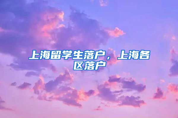 上海留学生落户，上海各区落户