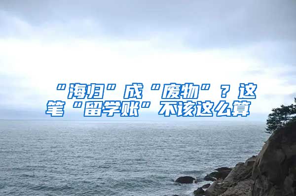 “海归”成“废物”？这笔“留学账”不该这么算