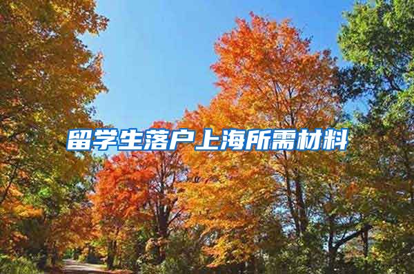 留学生落户上海所需材料