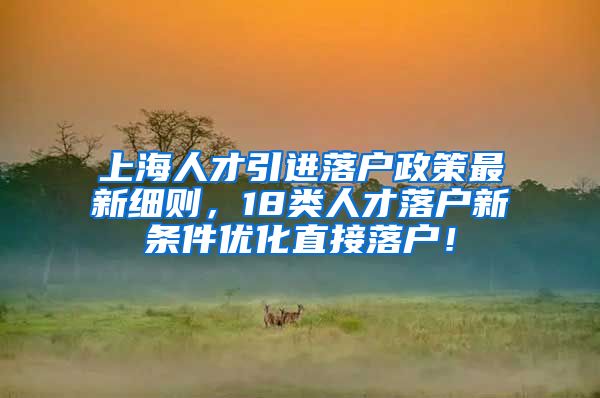 上海人才引进落户政策最新细则，18类人才落户新条件优化直接落户！