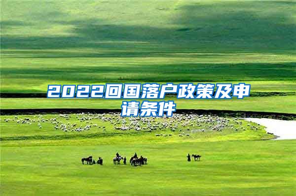 2022回国落户政策及申请条件