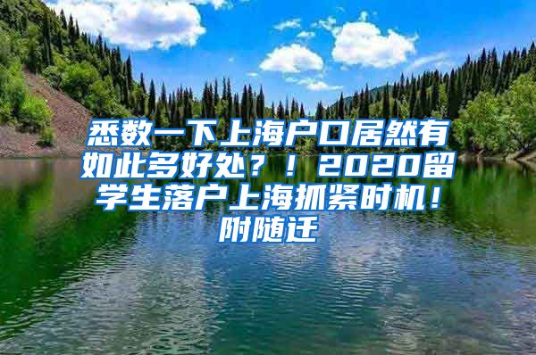 悉数一下上海户口居然有如此多好处？！2020留学生落户上海抓紧时机！附随迁