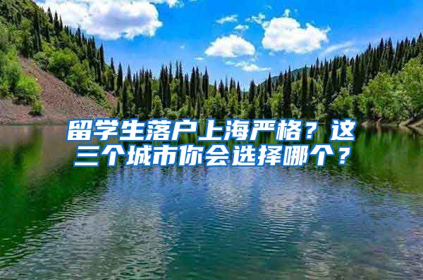 留学生落户上海严格？这三个城市你会选择哪个？