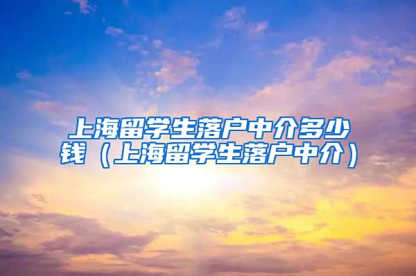 上海留学生落户中介多少钱（上海留学生落户中介）