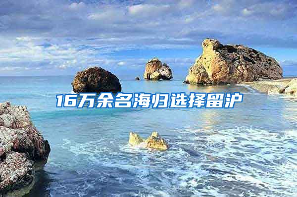 16万余名海归选择留沪