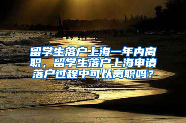 留学生落户上海一年内离职，留学生落户上海申请落户过程中可以离职吗？