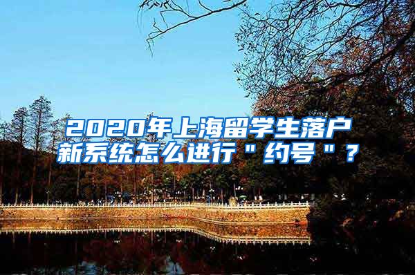 2020年上海留学生落户新系统怎么进行＂约号＂？