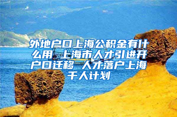 外地户口上海公积金有什么用 上海市人才引进开户口迁移 人才落户上海千人计划