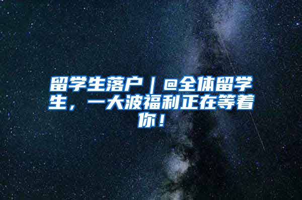 留学生落户｜@全体留学生，一大波福利正在等着你！