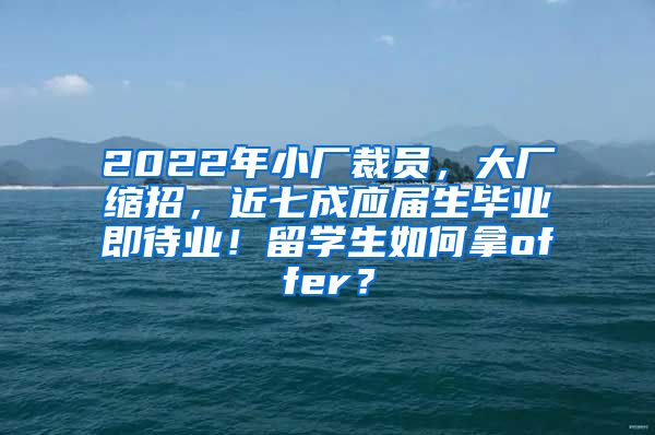 2022年小厂裁员，大厂缩招，近七成应届生毕业即待业！留学生如何拿offer？