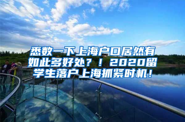 悉数一下上海户口居然有如此多好处？！2020留学生落户上海抓紧时机！