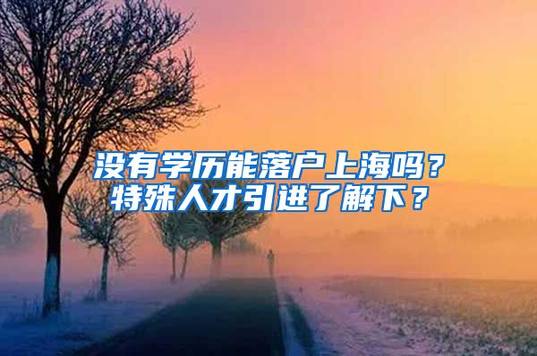 没有学历能落户上海吗？特殊人才引进了解下？