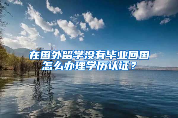 在国外留学没有毕业回国怎么办理学历认证？