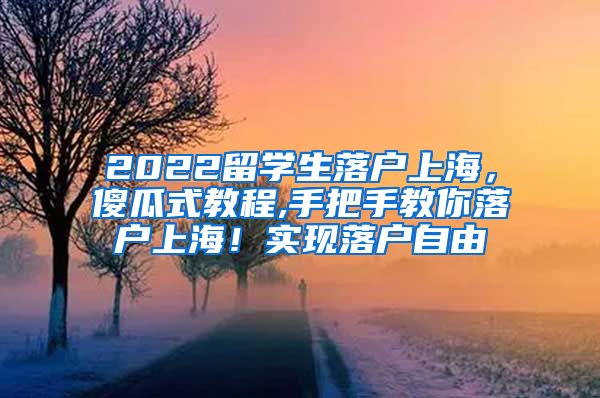 2022留学生落户上海，傻瓜式教程,手把手教你落户上海！实现落户自由