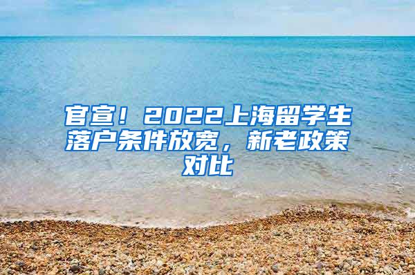 官宣！2022上海留学生落户条件放宽，新老政策对比