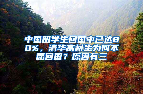 中国留学生回国率已达80%，清华高材生为何不愿回国？原因有三