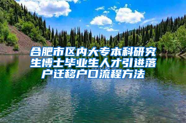 合肥市区内大专本科研究生博士毕业生人才引进落户迁移户口流程方法