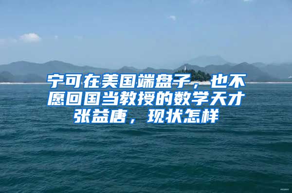 宁可在美国端盘子，也不愿回国当教授的数学天才张益唐，现状怎样