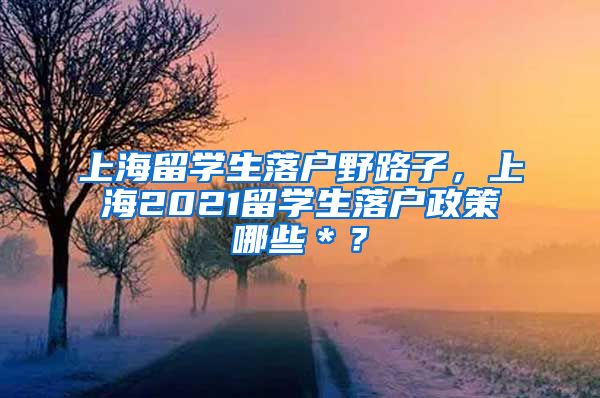 上海留学生落户野路子，上海2021留学生落户政策哪些＊？