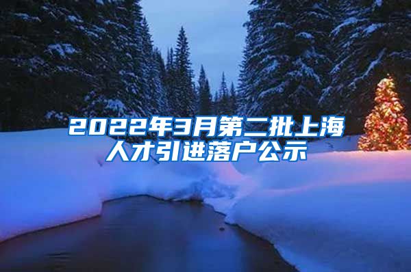 2022年3月第二批上海人才引进落户公示