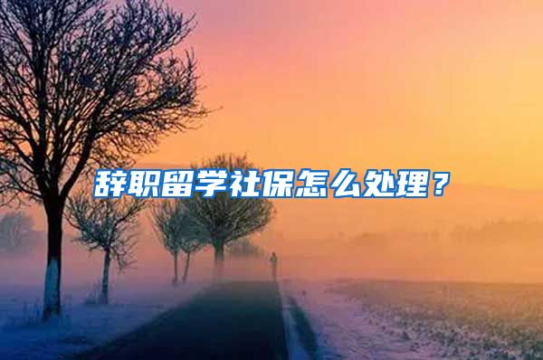 辞职留学社保怎么处理？