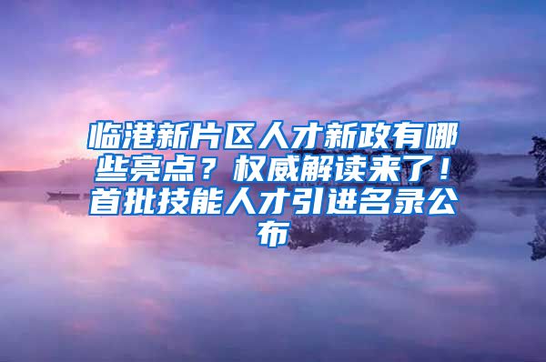 临港新片区人才新政有哪些亮点？权威解读来了！首批技能人才引进名录公布