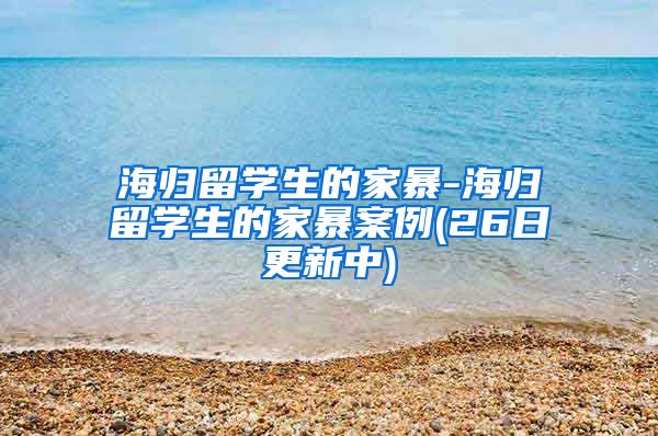 海归留学生的家暴-海归留学生的家暴案例(26日更新中)