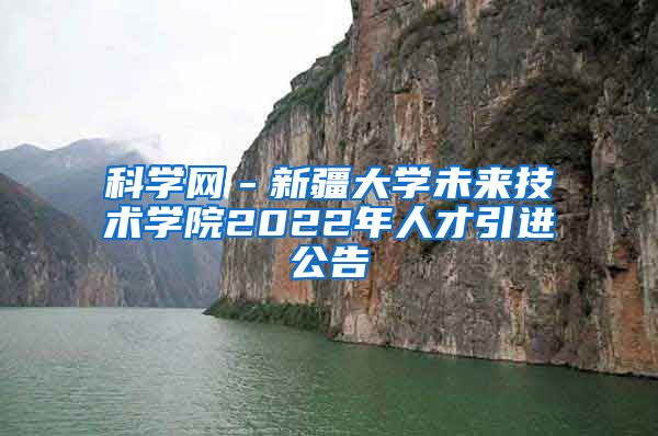 科学网－新疆大学未来技术学院2022年人才引进公告