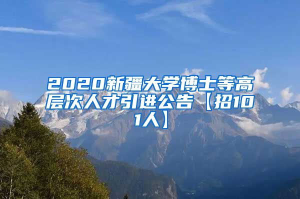 2020新疆大学博士等高层次人才引进公告【招101人】