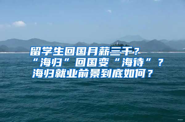 留学生回国月薪三千？“海归”回国变“海待”？海归就业前景到底如何？