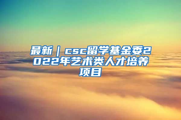 最新｜csc留学基金委2022年艺术类人才培养项目