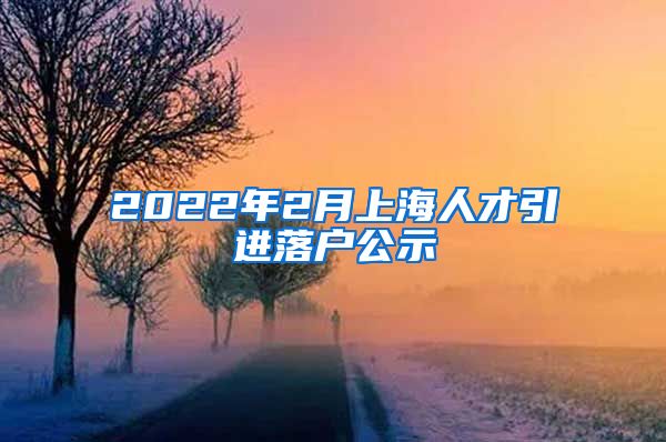 2022年2月上海人才引进落户公示