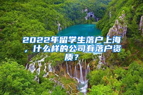 2022年留学生落户上海，什么样的公司有落户资质？