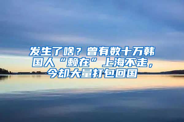 发生了啥？曾有数十万韩国人“赖在”上海不走，今却大量打包回国