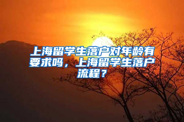 上海留学生落户对年龄有要求吗，上海留学生落户流程？