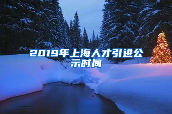 2019年上海人才引进公示时间