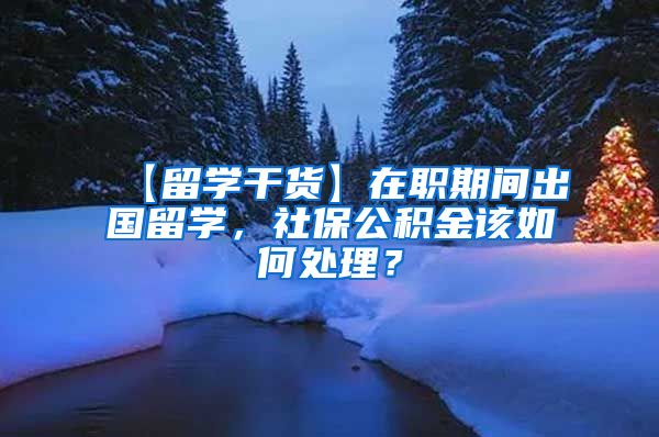 【留学干货】在职期间出国留学，社保公积金该如何处理？