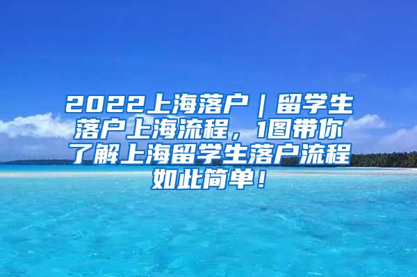 2022上海落户｜留学生落户上海流程，1图带你了解上海留学生落户流程如此简单！