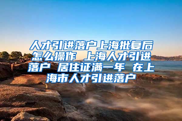 人才引进落户上海批复后怎么操作 上海人才引进落户 居住证满一年 在上海市人才引进落户