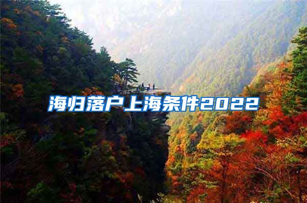 海归落户上海条件2022