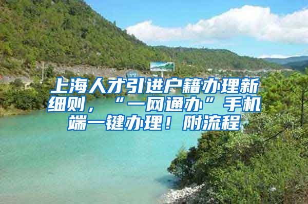 上海人才引进户籍办理新细则，“一网通办”手机端一键办理！附流程