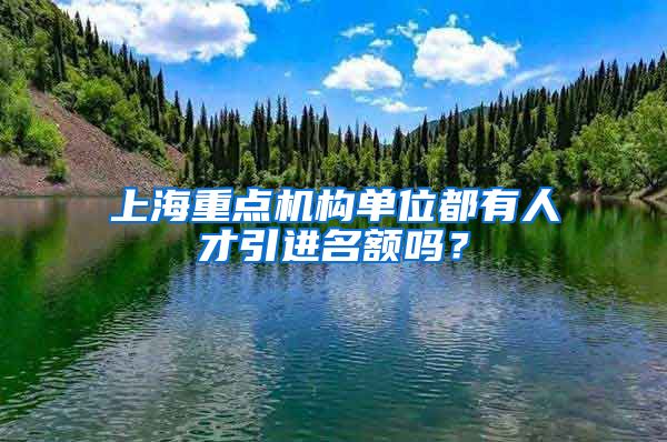 上海重点机构单位都有人才引进名额吗？