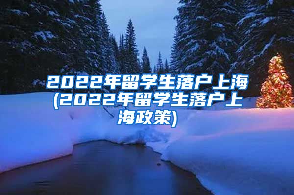 2022年留学生落户上海(2022年留学生落户上海政策)