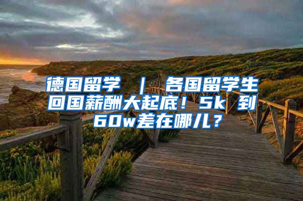 德国留学 ｜ 各国留学生回国薪酬大起底！5k 到 60w差在哪儿？