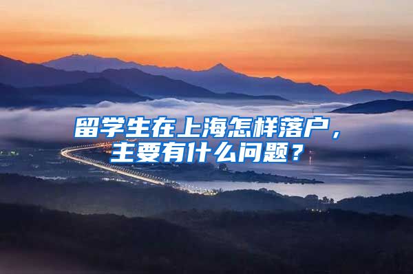 留学生在上海怎样落户，主要有什么问题？