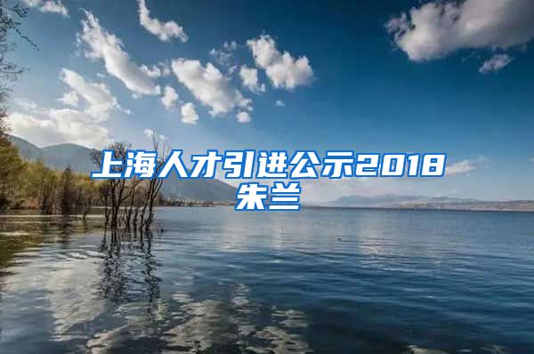 上海人才引进公示2018朱兰