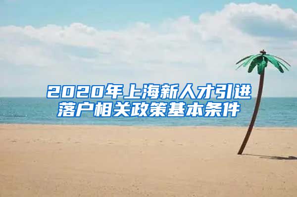 2020年上海新人才引进落户相关政策基本条件